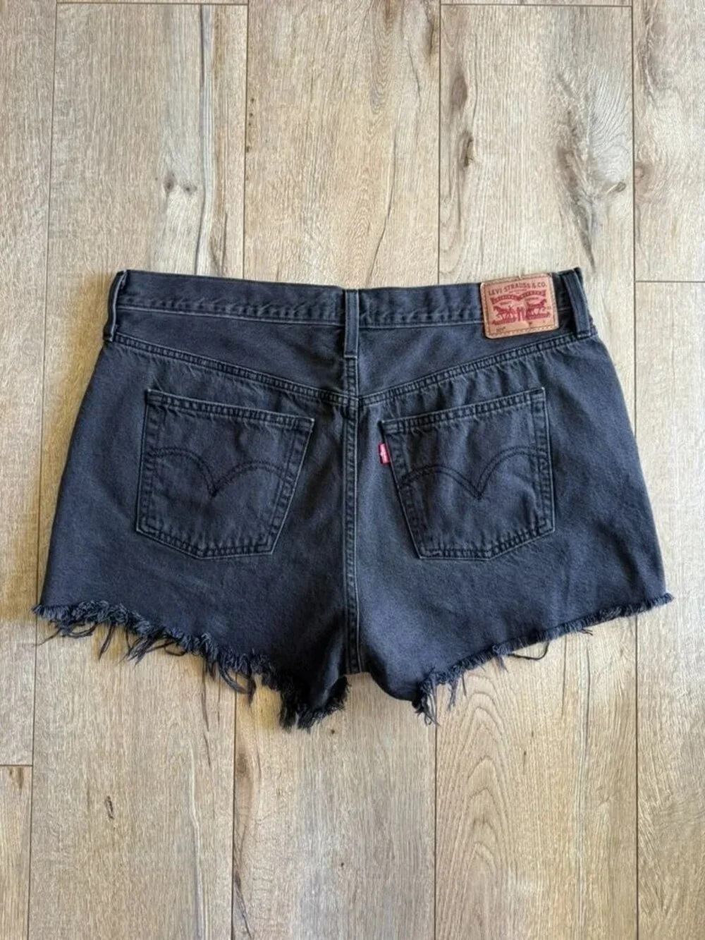 Levi's 501 Original 100% Cotton Black Button Fly Cut Off Jean Shorts Size 34
